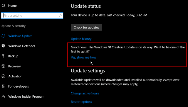 Windows 10-skaparna uppdaterar Insider Build 15058 för PC nu tillgänglig