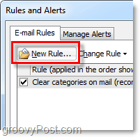skapa en ny regel i Outlook 2010
