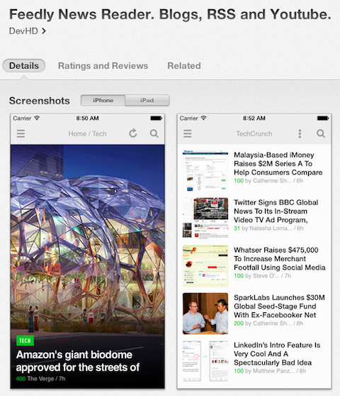 feedly app