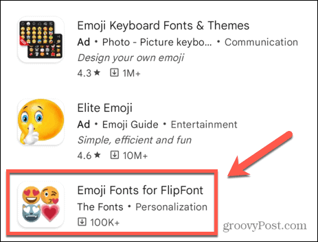 emoji-teckensnitt för flipfont-appen