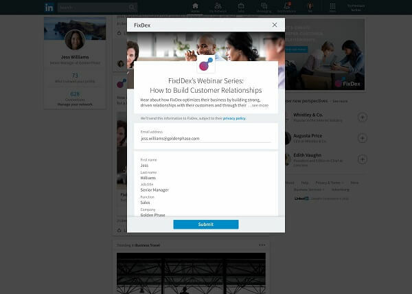 LinkedIn tillkännagav tre förbättringar av Lead Gen Form för sponsrat innehåll och InMail-kampanjer som är utformade för att fortsätta driva avkastningen på sina ledande marknadsförare.