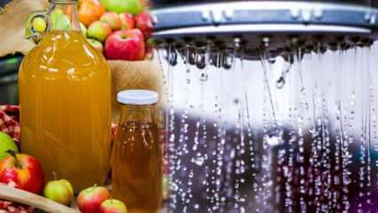 Vilka är fördelarna med äppelcidervinjuice? Vad händer om du lägger äppelcidervinäger till ditt duschvatten?