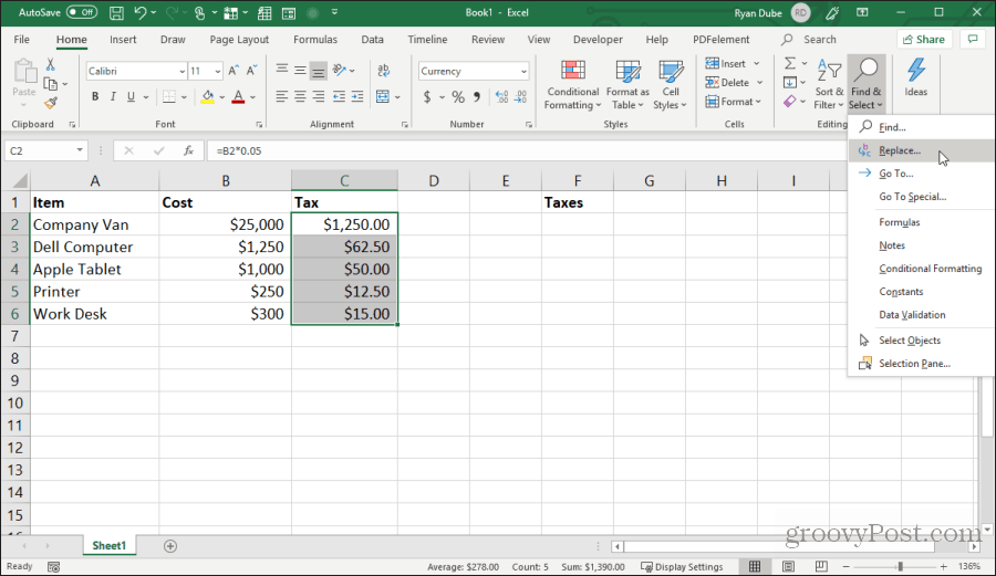 ersätta formeltecken i Excel