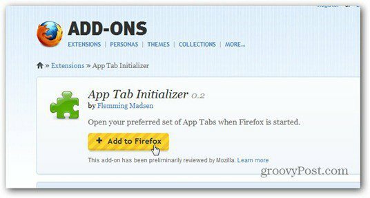 app-flikinitierare lägg till Firefox