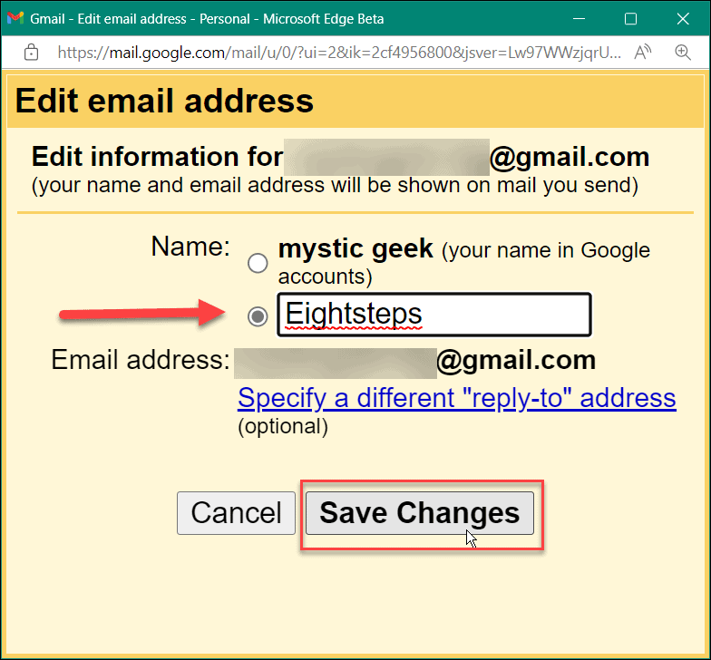Hur man ändrar namn i gmail
