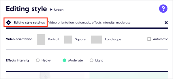 Klicka på Redigering av stilinställningar för att se anpassningsalternativ.