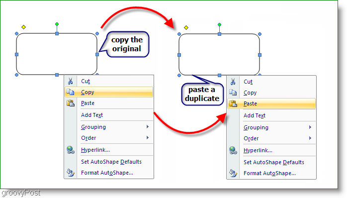 Microsoft Word 2007 Kopiera originalet, klistra in en duplikat