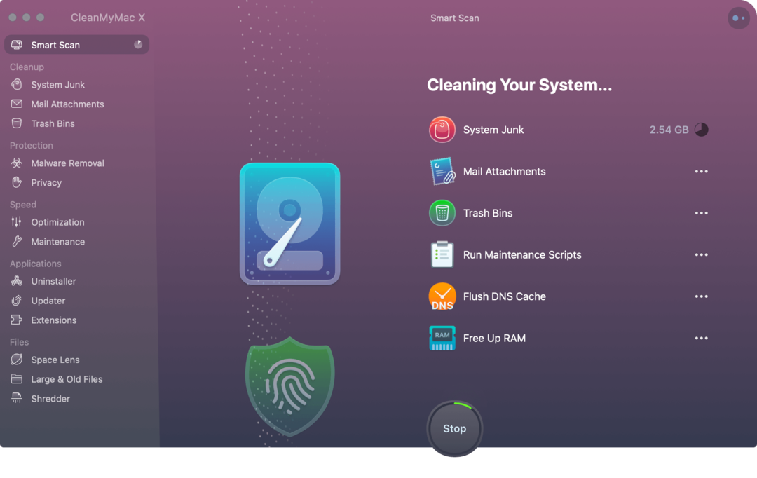 CleanMyMac X Cleaning