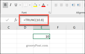 TRUNC-funktionen i Excel