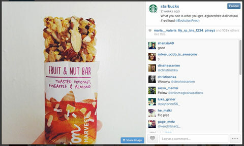 starbucks instagrambild med #glutenfri