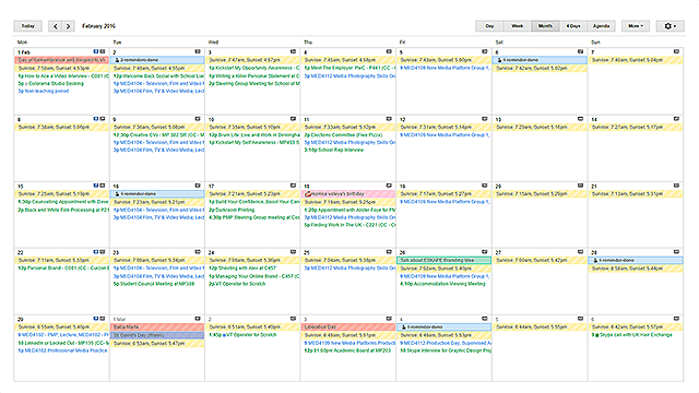 google kalender ical schemalagda evenemang organiserade kalendrar universitetsstudent snyggt