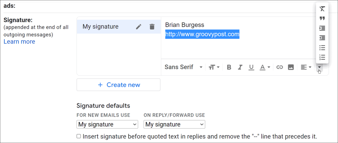 Hur man ändrar signatur i Gmail
