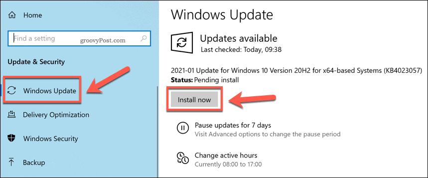 Installerar nya Windows-uppdateringar