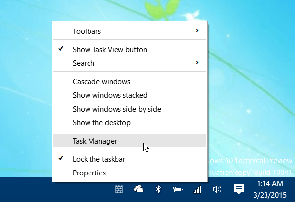 Öppna Task Manager Windows 10