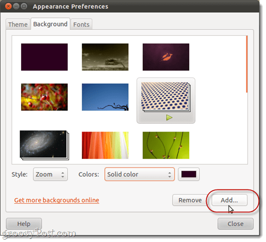 skrivbordsfärg i ubuntu