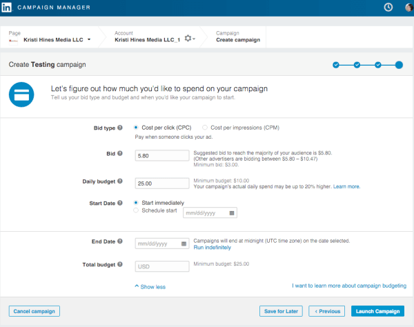 ställa in annonsbudgettering