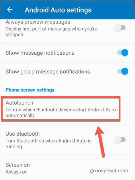 android auto autostartinställningar