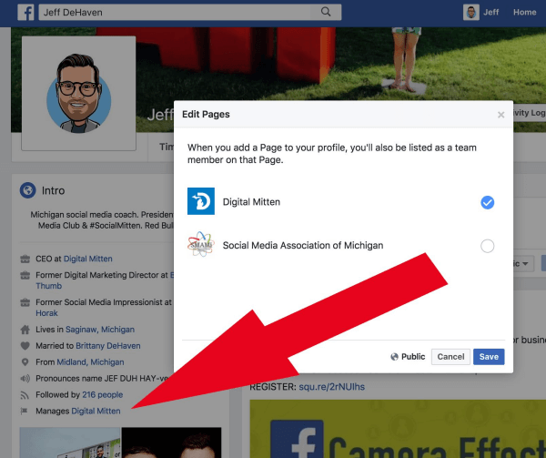 Facebook-sidadministratörer kan nu länka de sidor de hanterar till sin personliga profil.