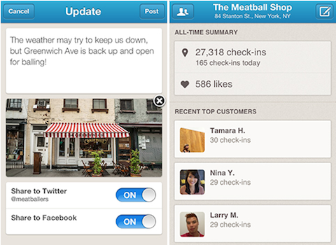 Foursquare affärsapp