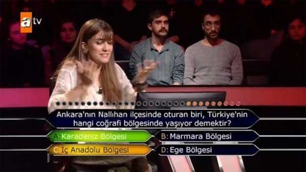 Ankara-frågan som markerade vem som vill bli miljonär!