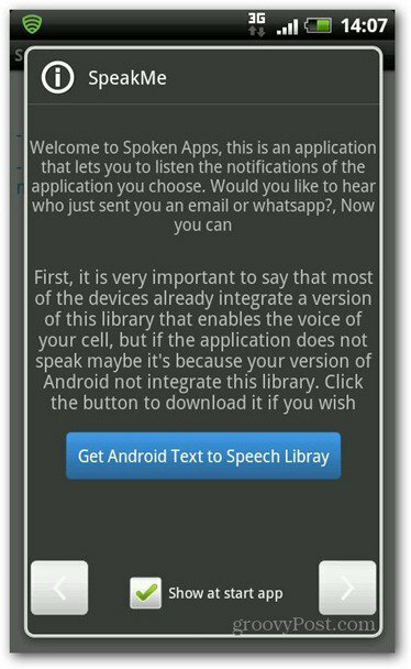 SpeakMe för Android text till talbibliotek
