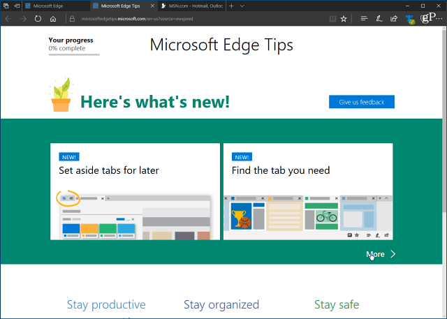 Inaktivera den irriterande välkomstsidan "Första körning" i Microsoft 10 i Windows 10