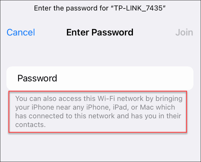 dela ett wifi-lösenord på iphone