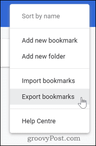 Exportera bokmärken i Chrome