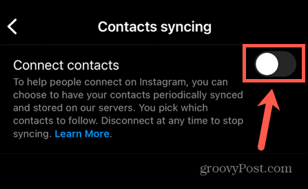 instagram-kontakter synkroniseras av