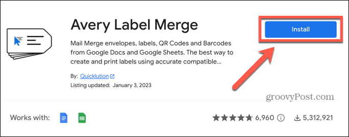 google sheets installera avery label merge