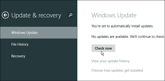 Hur man hanterar uppdateringar i Windows 8.1
