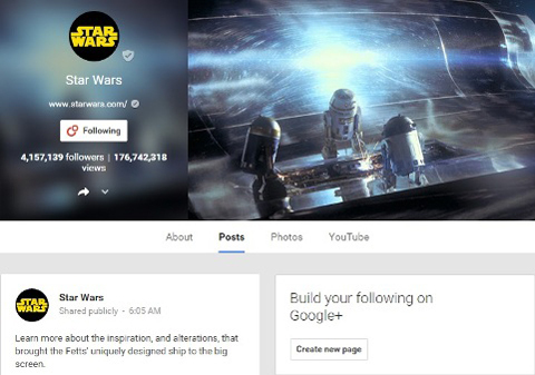 google + star wars community