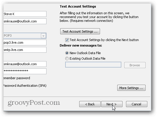 Outlook 2010 SMTP POP3 IMAP-inställningar - 08
