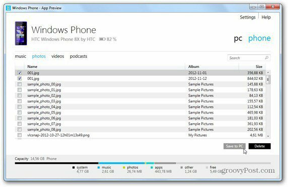 windows phone 8 windows phone app sync till pc