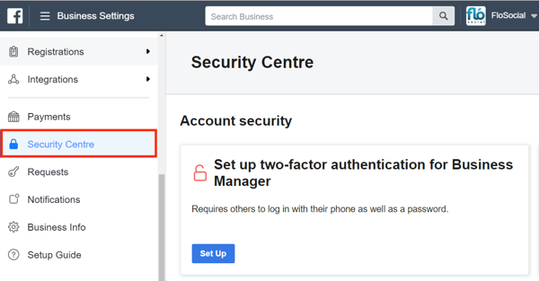 Använd Facebook Business Manager, steg 1.