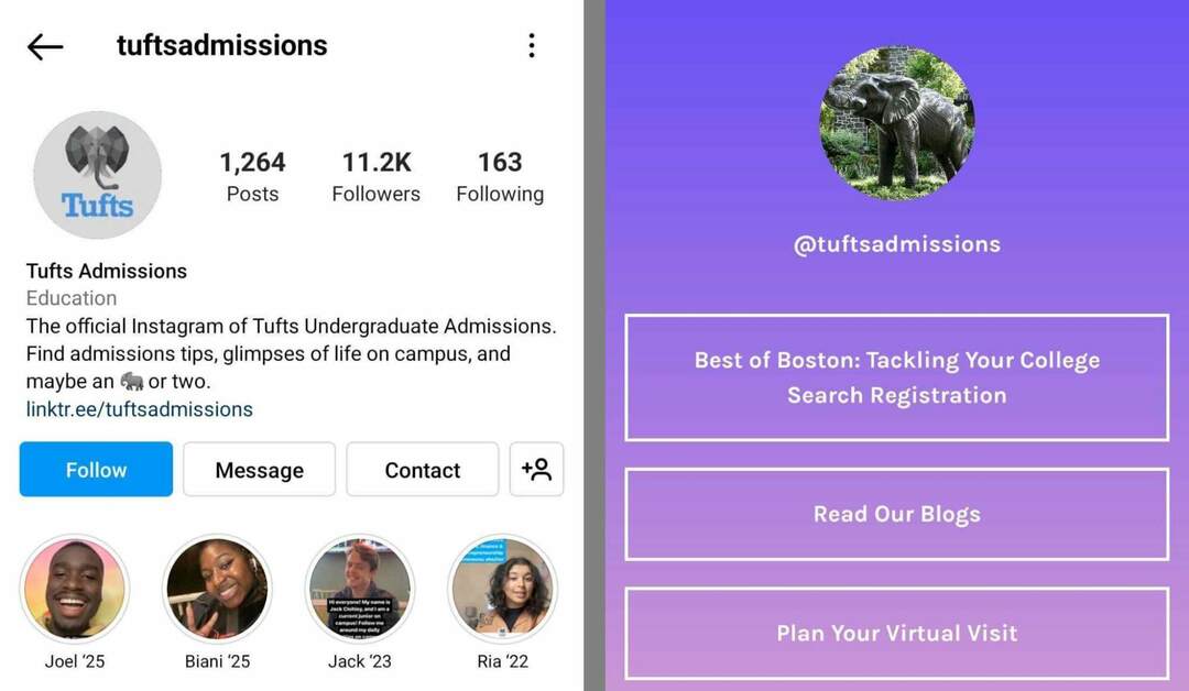 instagram-bio-tuftsantagningar-högskoleexempel