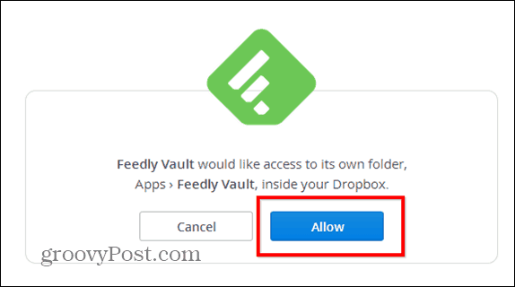 Feedly beta dropbox vault tillåter db