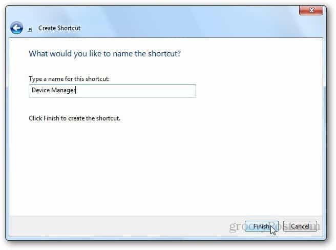 Hur man skapar genväg för att starta enhetshanteraren i Windows 7