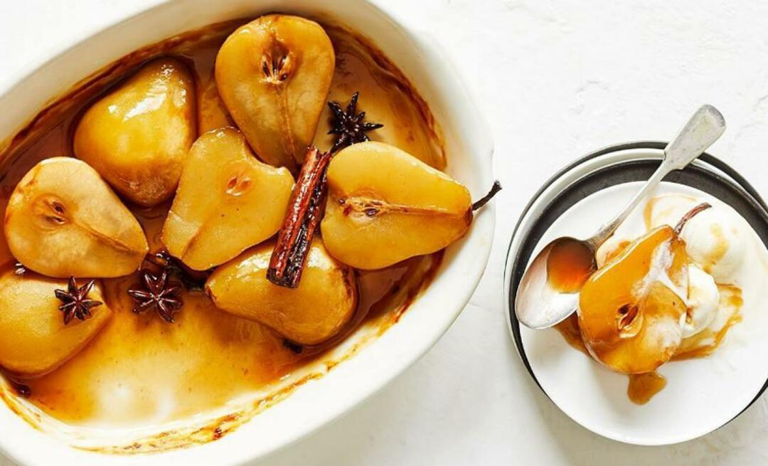 Hur man gör körsbär och krämig päron dessert? Pärondessert som imponerar med sitt recept