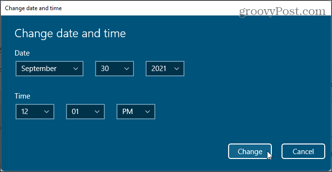Ändra datum och tid i Windows 11