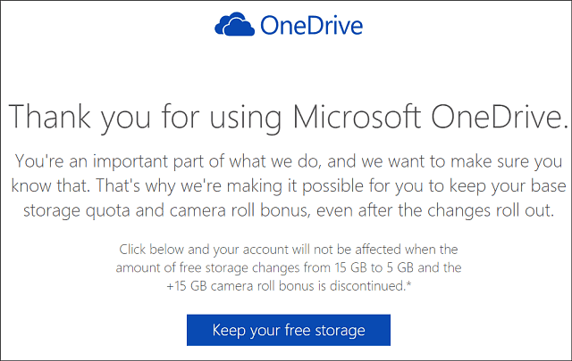 Behåll OneDrive 15 GB lagring