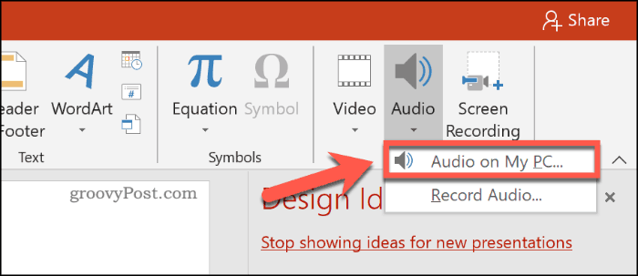 Infoga en ljudfil i en PowerPoint-presentation