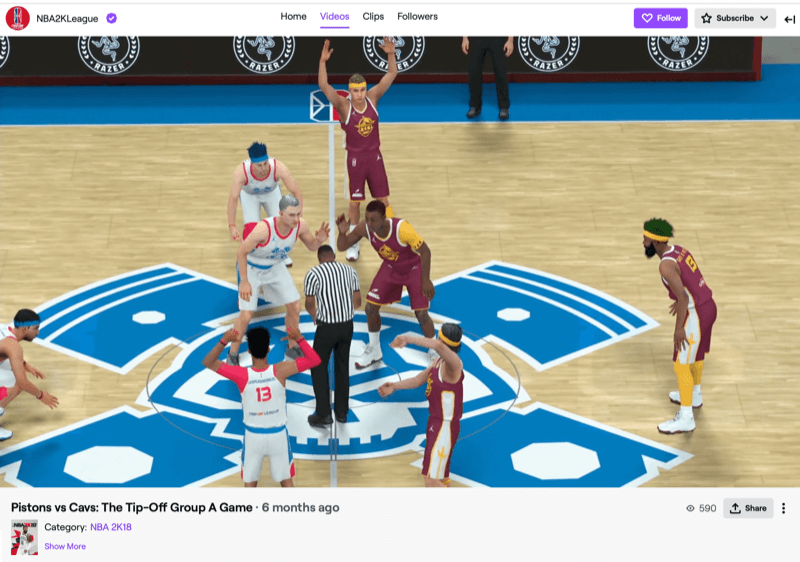 NBA2k ligamatch på Twitch