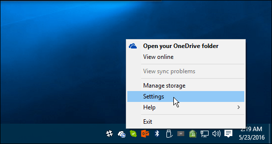 OneDrive-inställningar