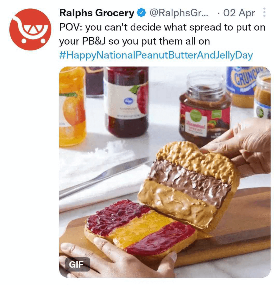 bild av Ralphs Grocery tweet med GIF