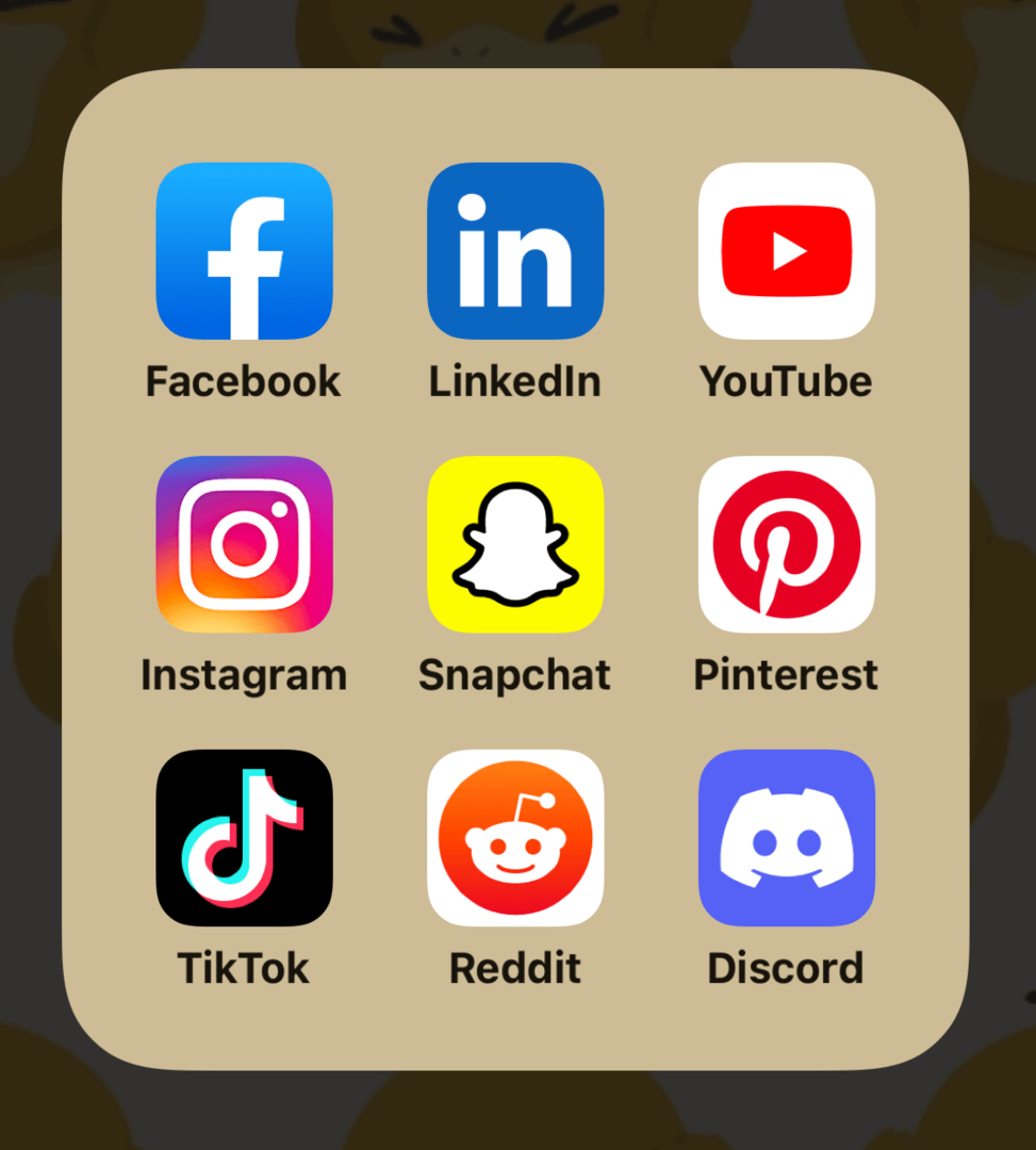 bild av ikoner för stora sociala medieplattformar