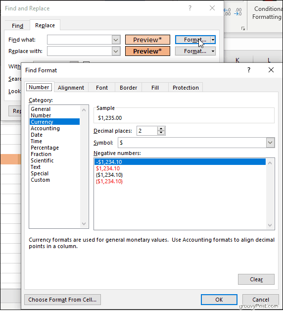 Klicka på Format i Excel