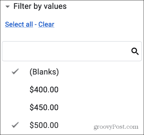 Värde Filter