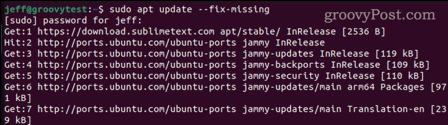 fixa saknade paket i ubuntu