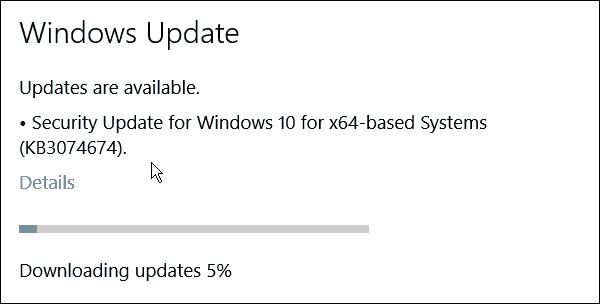 Windows 10 får en annan snabbfixsamling (KB3074674)